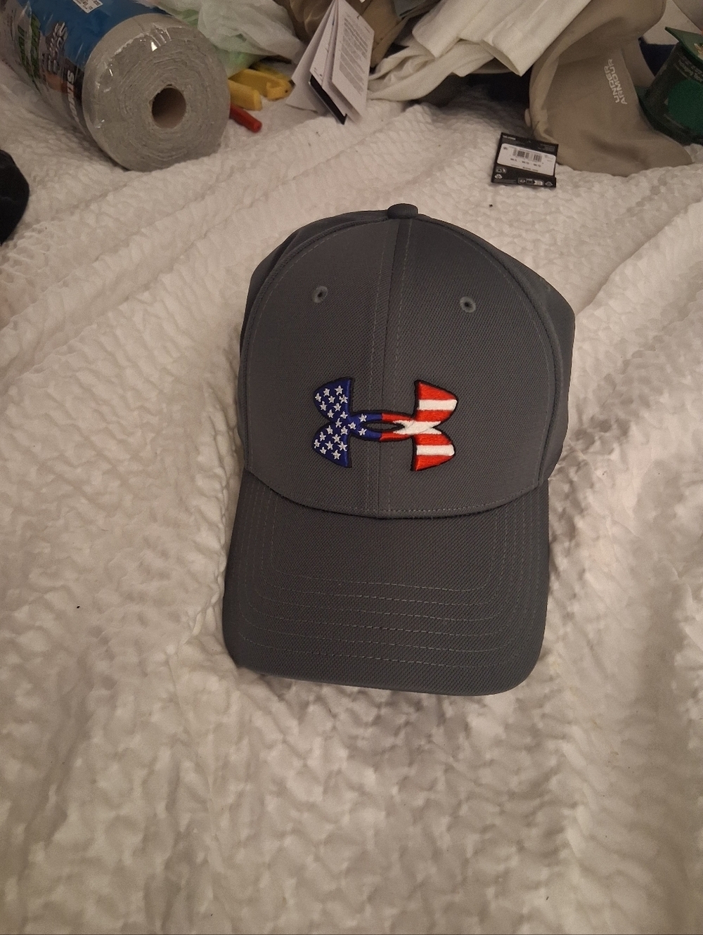 Under Armour Grey Cap with American Flag Logo
